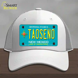 Taoseno Teal New Mexico Novelty License Plate Hat Mesh / White