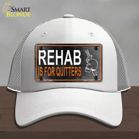 Rehab Is For Quitters Novelty License Plate Hat Mesh / White