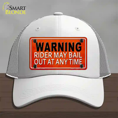 Rider May Bail Novelty License Plate Hat Mesh / White