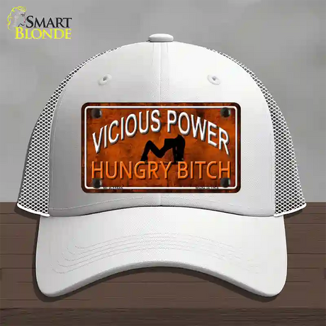 Vicious Power Novelty License Plate Hat Mesh / White