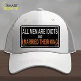 All Men Are Idiots Novelty License Plate Hat Mesh / White