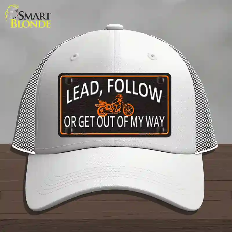 Lead Follow Novelty License Plate Hat Mesh / White