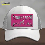 Genuine Bitch Made In USA Novelty License Plate Hat Mesh / White