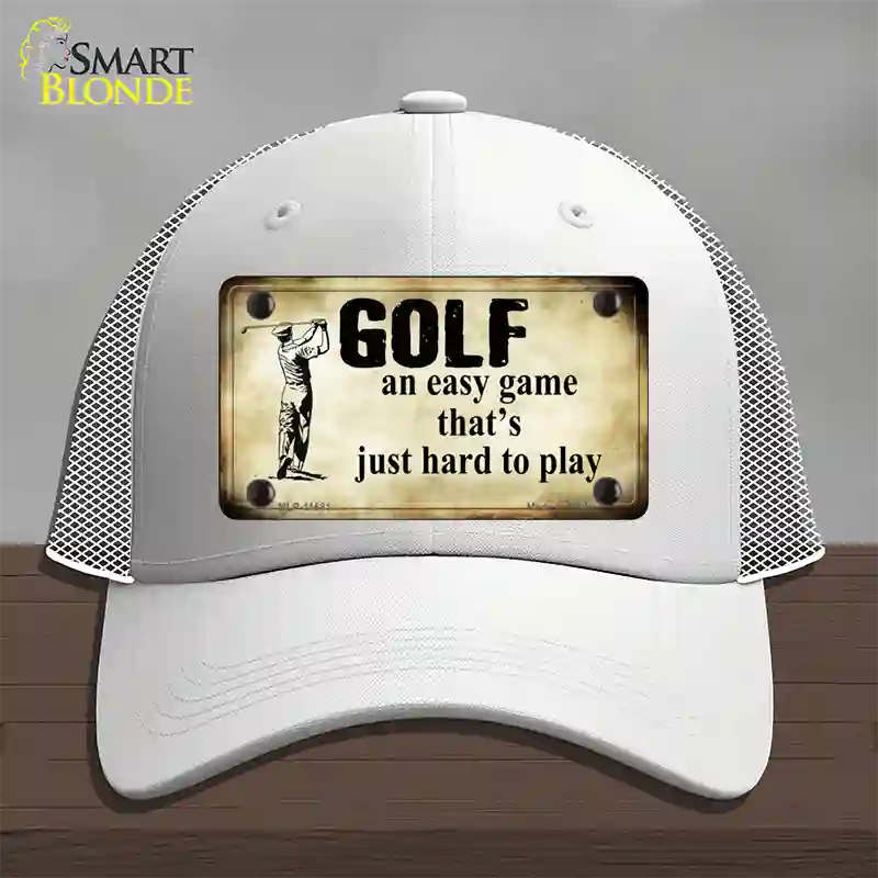 Golf An Easy Game Novelty License Plate Hat Mesh / White