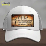 Golf The Worst Days Novelty License Plate Hat Mesh / White