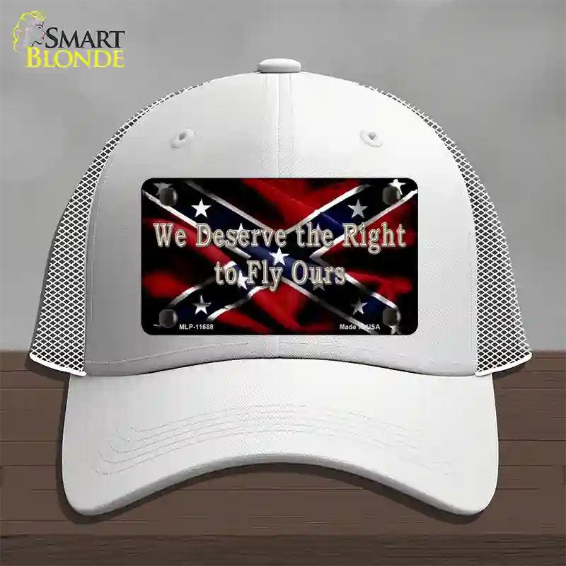 We Deserve The Right Novelty License Plate Hat Mesh / White