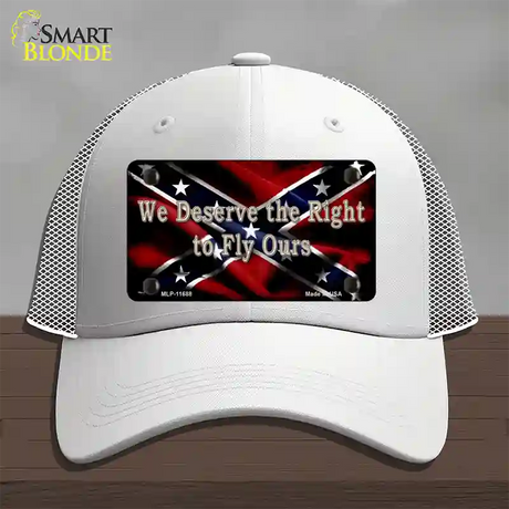 We Deserve The Right Novelty License Plate Hat Mesh / White