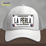 La Perla Puerto Rico Novelty License Plate Hat Mesh / White