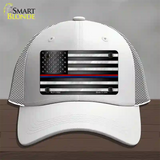 First Responder American Flag Novelty License Plate Hat Mesh / White