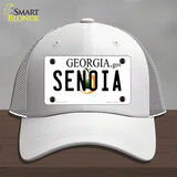 Senoia Georgia State Novelty License Plate Hat Mesh / White