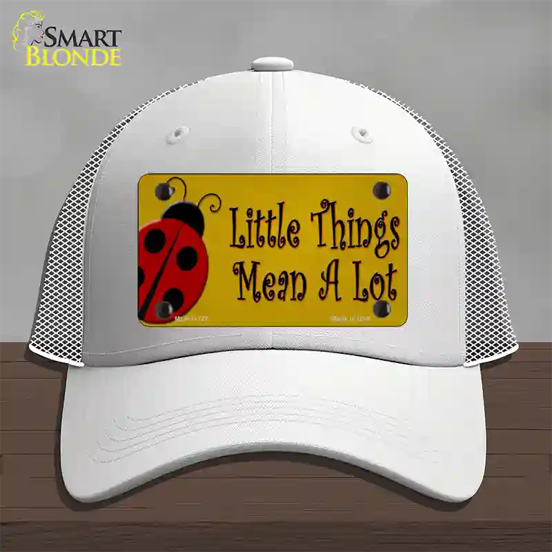 Little Things Mean A Lot Novelty License Plate Hat Mesh / White