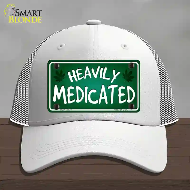 Heavily Medicated Novelty License Plate Hat Mesh / White