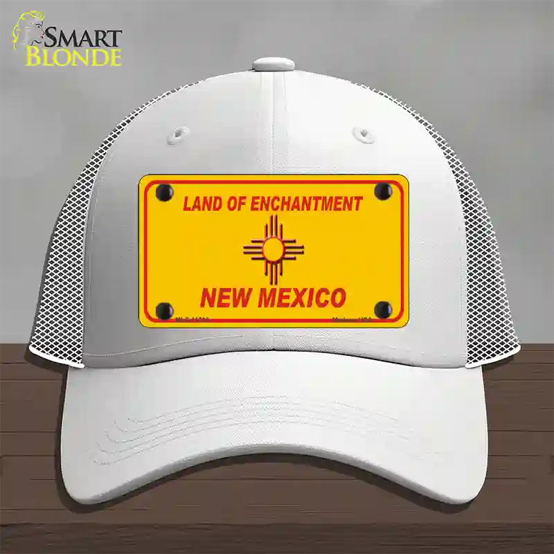 New Mexico Blank Yellow State Novelty License Plate Hat Mesh / White