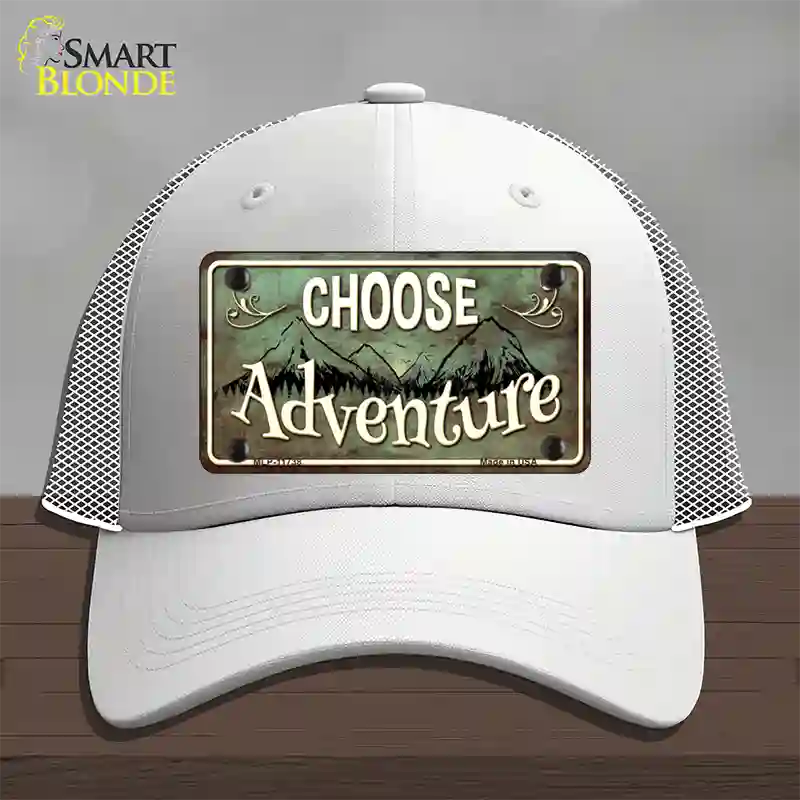 Choose Adventure Novelty License Plate Hat Mesh / White