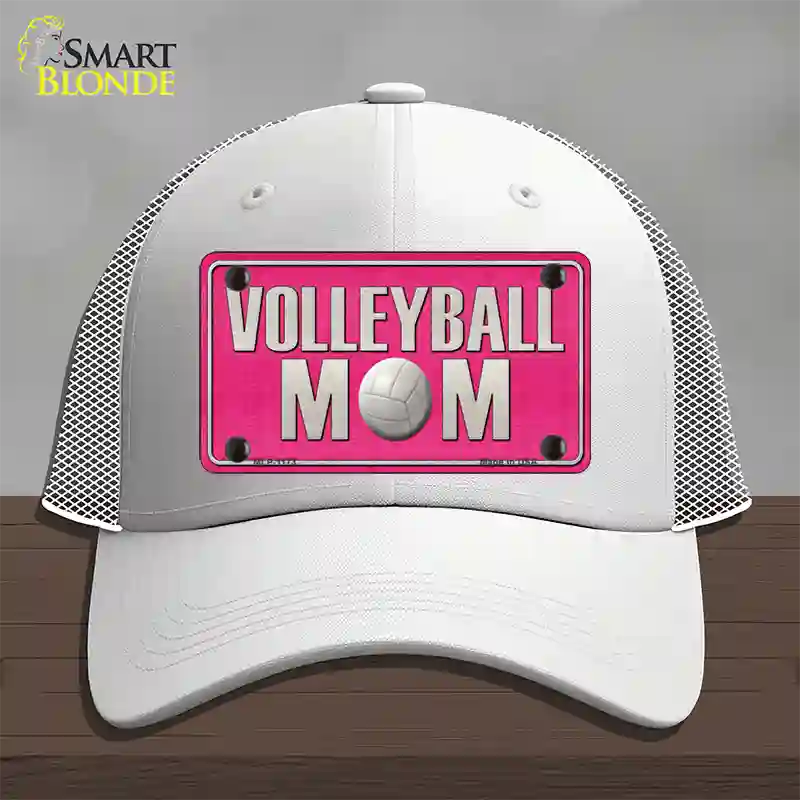 Volleyball Mom Novelty License Plate Hat Mesh / White