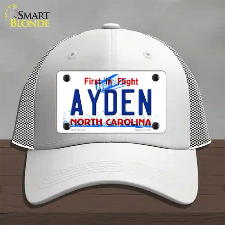 Ayden North Carolina State Novelty License Plate Hat Mesh / White