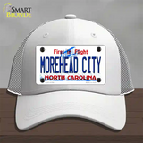 Morehead City North Carolina State Novelty License Plate Hat Mesh / White