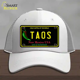 Taos New Mexico Black State Novelty License Plate Hat Mesh / White