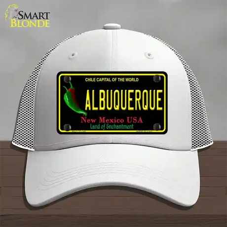 Albuquerque New Mexico Black State Novelty License Plate Hat Mesh / White