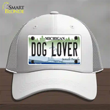 Michigan Dog Lover Novelty License Plate Hat Mesh / White