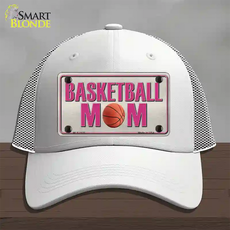 Basketball Mom Novelty License Plate Hat Mesh / White