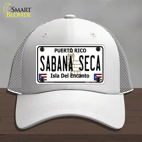 Sabana Seca Puerto Rico State Novelty License Plate Hat Mesh / White