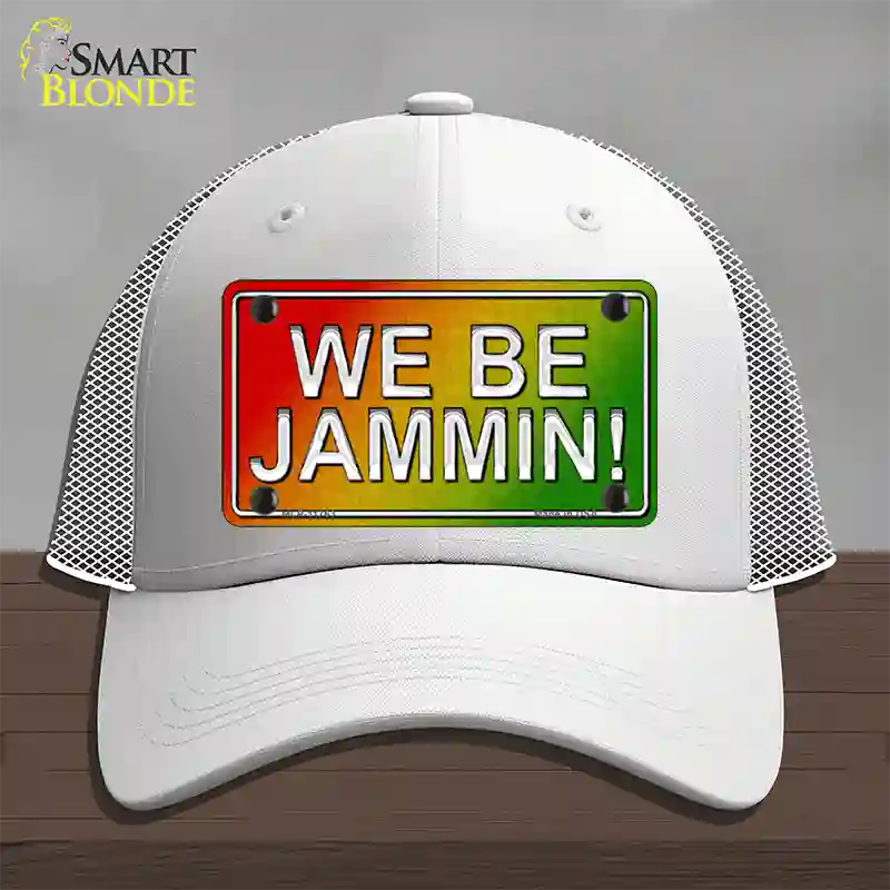 We Be Jammin Rasta Novelty License Plate Hat Mesh / White