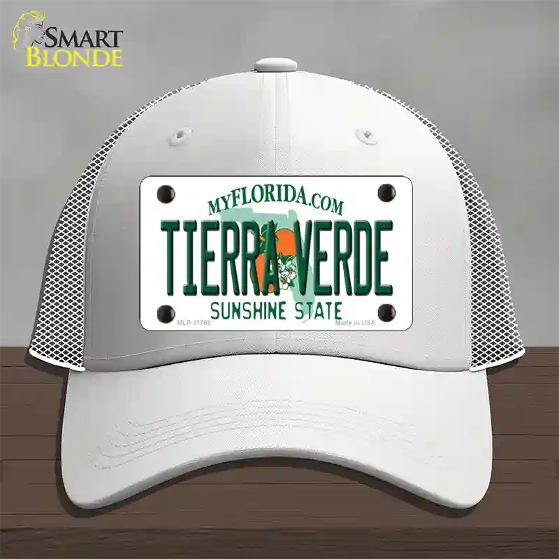 Tierra Verde Florida Novelty License Plate Hat Mesh / White