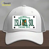 Isla Del Sol Florida Novelty License Plate Hat Mesh / White