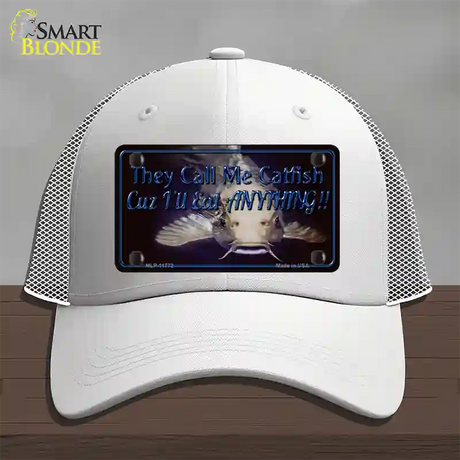 They Call Me Catfish Novelty License Plate Hat Mesh / White