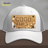 Good Vibes in the Sand Novelty License Plate Hat Mesh / White