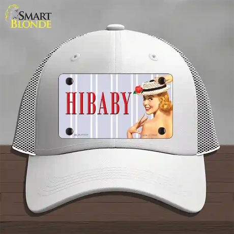 Hi Baby Vintage Pinup Novelty License Plate Hat Mesh / White