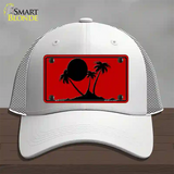 Island Palms Novelty License Plate Hat Mesh / White