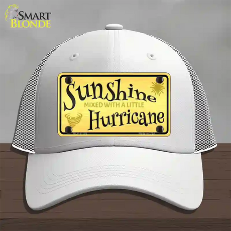 Sunshine With A Little Hurricane Novelty License Plate Hat Mesh / White