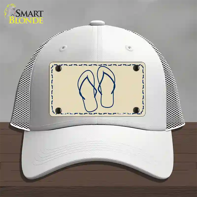 Flip Flops Novelty License Plate Hat Mesh / White