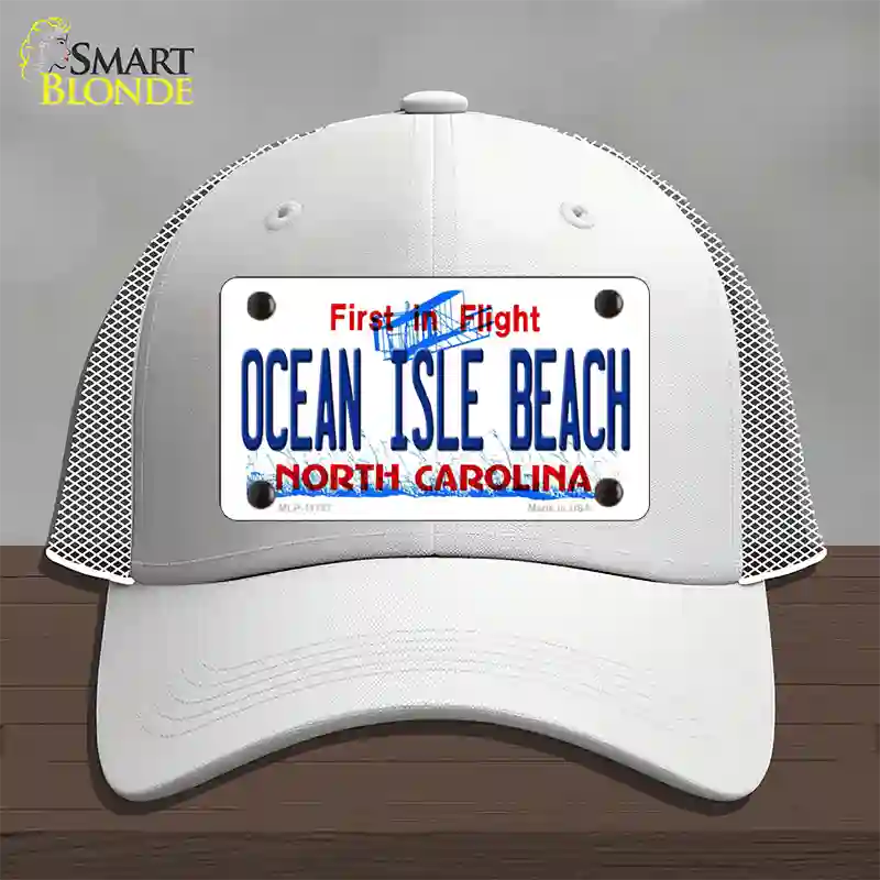 Ocean Isle Beach North Carolina Novelty License Plate Hat Mesh / White