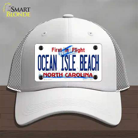 Ocean Isle Beach North Carolina Novelty License Plate Hat Mesh / White