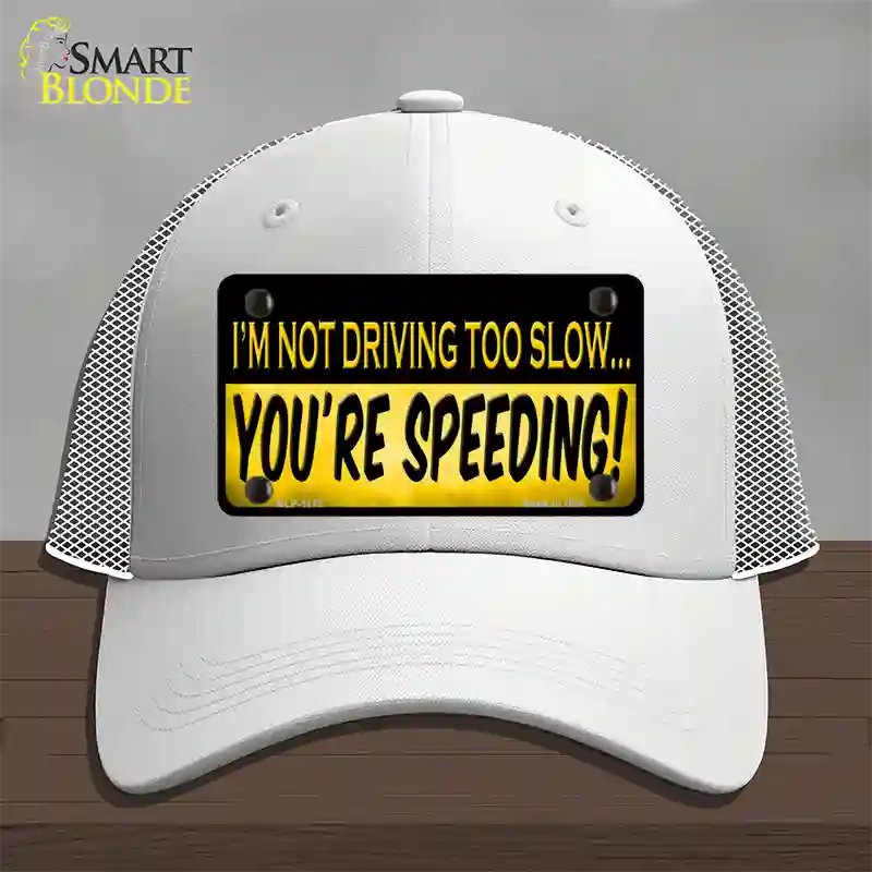 Youre Speeding Novelty License Plate Hat Mesh / White