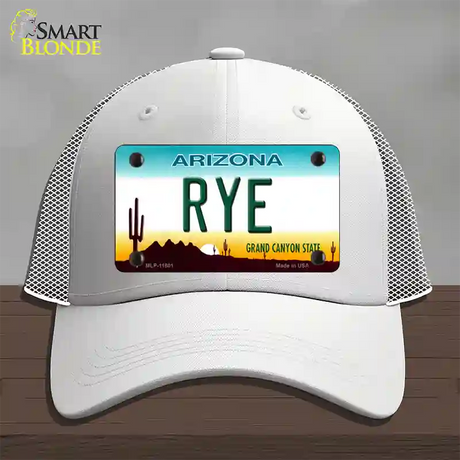 Rye Arizona Novelty License Plate Hat Mesh / White