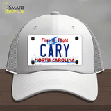 Cary North Carolina Novelty License Plate Hat Mesh / White