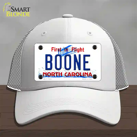 Boone North Carolina Novelty License Plate Hat Mesh / White