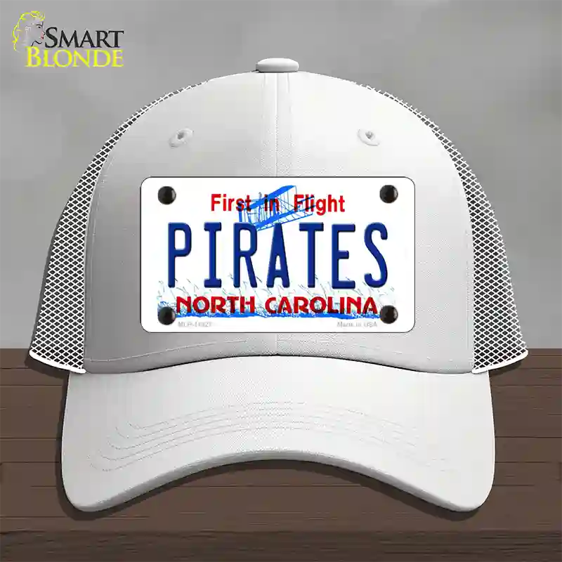 Pirates North Carolina Novelty License Plate Hat Mesh / White