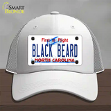 Black Beard North Carolina Novelty License Plate Hat Mesh / White