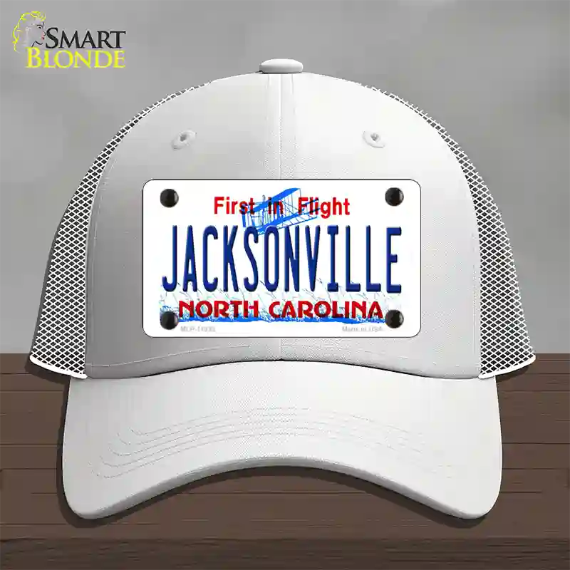 Jacksonville North Carolina Novelty License Plate Hat Mesh / White