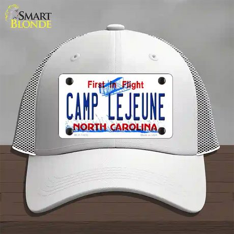 Camp Lejeune North Carolina Novelty License Plate Hat Mesh / White