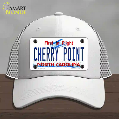 Cherry Point North Carolina Novelty License Plate Hat Mesh / White