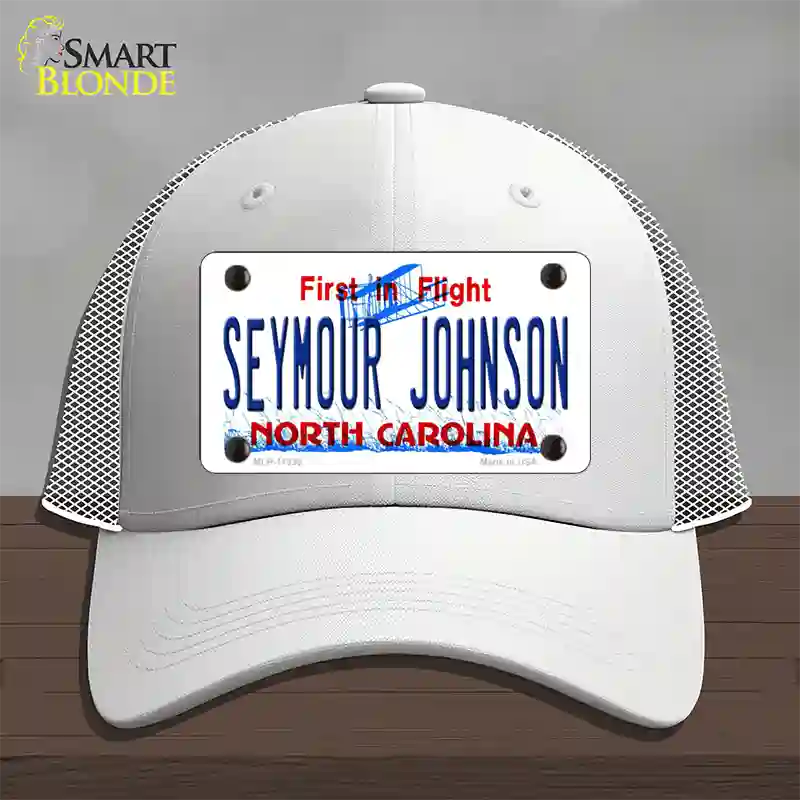 Seymour Johnson North Carolina Novelty License Plate Hat Mesh / White