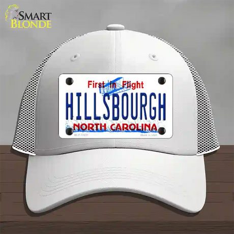 Hillsbourgh North Carolina Novelty License Plate Hat Mesh / White