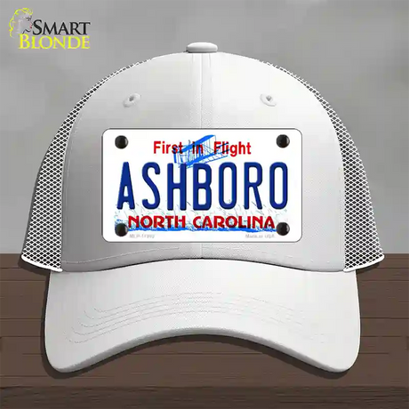 Ashboro North Carolina Novelty License Plate Hat Mesh / White