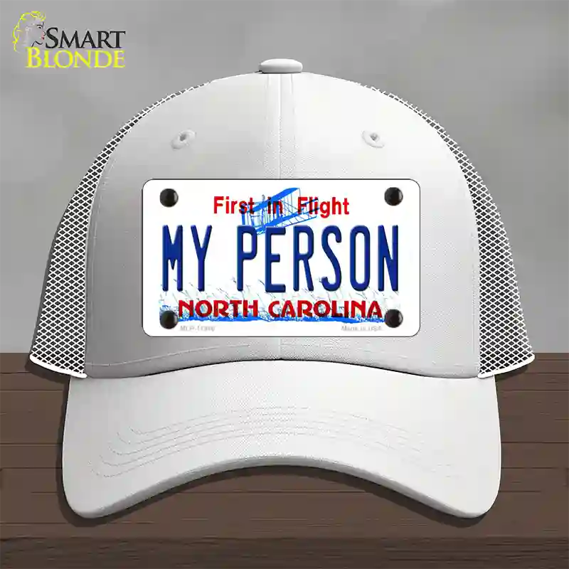 My Person North Carolina Novelty License Plate Hat Mesh / White